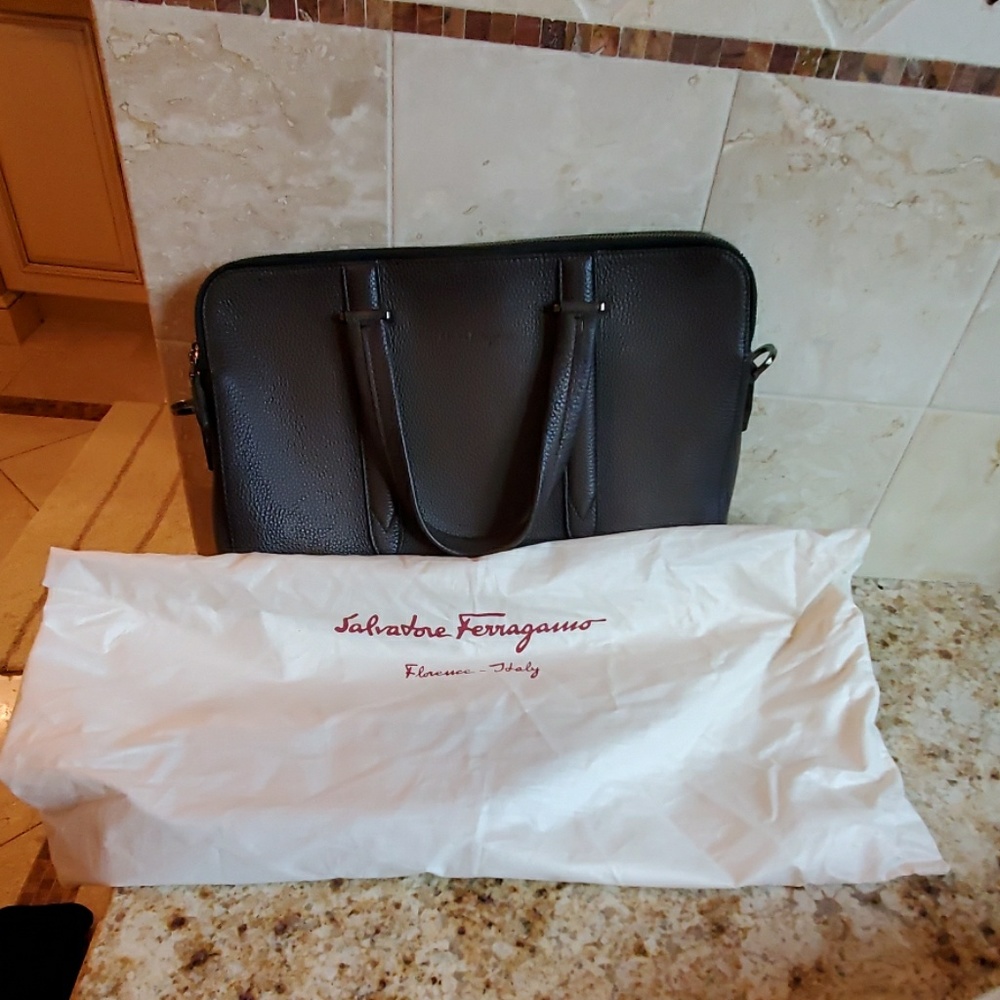 salvatore ferragamo mens brief bag